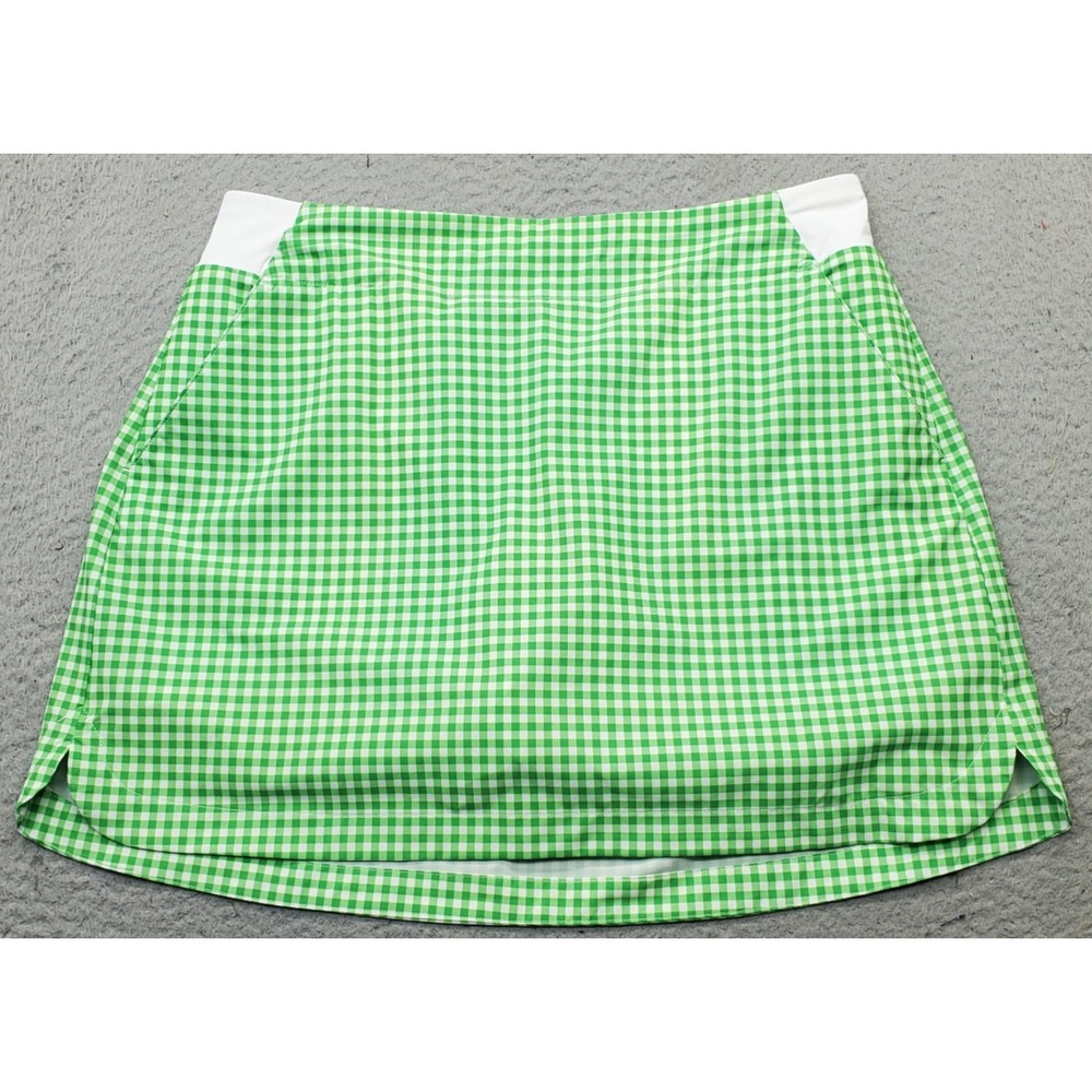 Walter Hagen Green Gingham Women's Golf Skort with White Accents